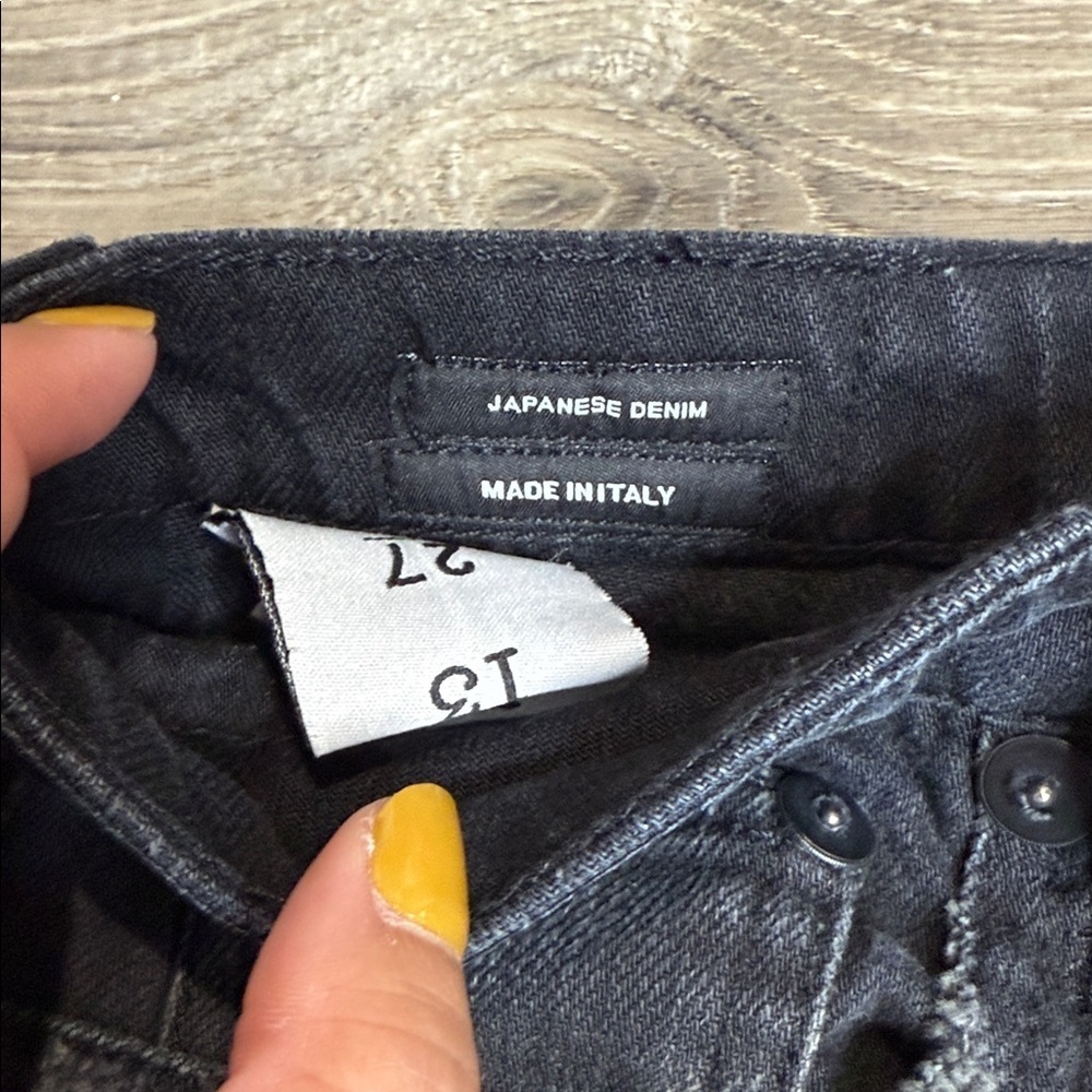 R13 Women’s Allison Mid-Rise Crop Skinny Jeans Distressed Black Shredded Sz 27 - Picture 5 of 13